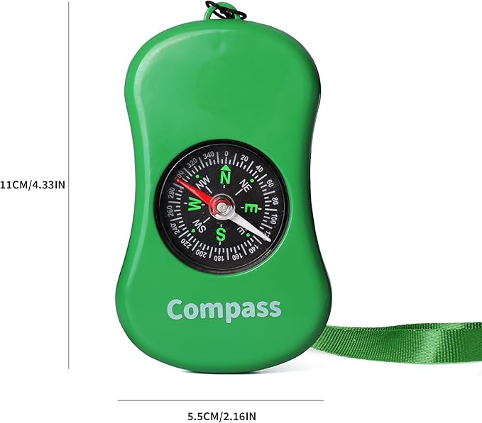 Kids Explorer Kit Compass Toy | Essential Outdoor Adventure Gear (Compass & Whistle Included) | Develops Sense of Direction, Gift for Boys & Girls