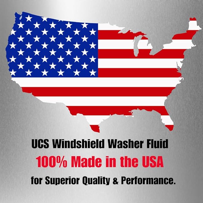 UCS 2-in-1 Windshield Washer Fluid 1 Gallon – Ready to Use, Streak-Free Formula, All-Weather Cleaning Power, Removes Bugs, Dirt & Road Grime – Premium Windshield Cleaner (128 fl oz)