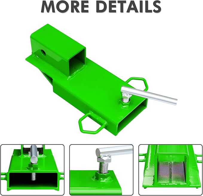 Tow Hitch for Fork Lift Forks, EBESTTECH 1PC 2" Fork Trailer Hitch Ball Receiver Trailer Towing Adapter with Chain Green