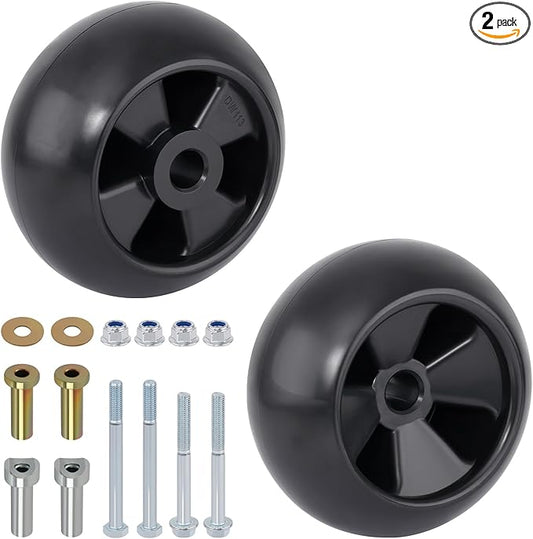 Lawn Mower Deck Wheels 2 Pack Deck Wheels with Full Accessories Kit Replace for John Deere AM116299 AM125172 AM133602 M111489 Replace for MTD 734-04039 753-04856 734-3058