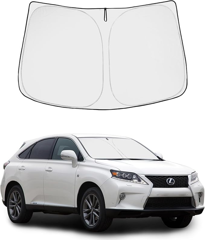 Proadsy 2025 Upgrade Windshield Sun Shade Custom Fit Lexus RX 2010-2015 4-Layer Foldable Front Sunshade Protector Sun Visor Blocks UV Rays Keep Car Cooler