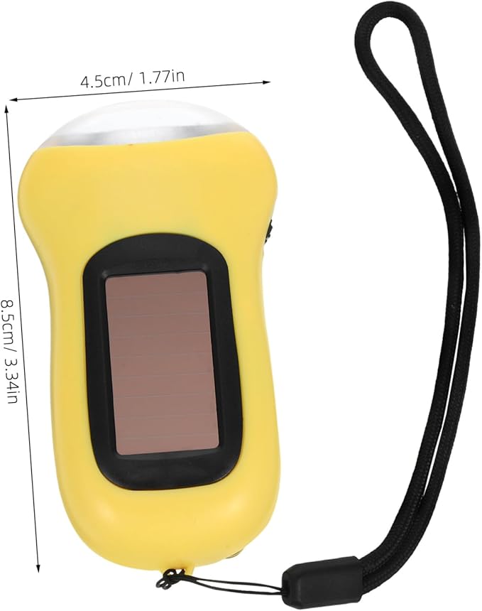 Solar Powered Hand Crank Flashlight Portable Rechargeable LED Emergency Light for Camping Hiking Outdoor Use Bright Multipurpose Lantern