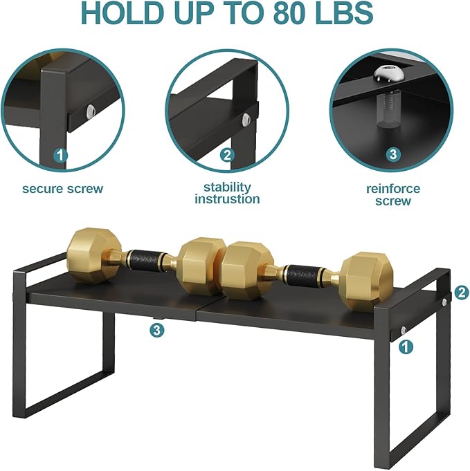 Cabinet Shelf Expandable Cupboard Under Sink Countertop Organizer Riser Rack for Kitchen Pantry Home Organization Extra Storage Space Saver Heavy Duty