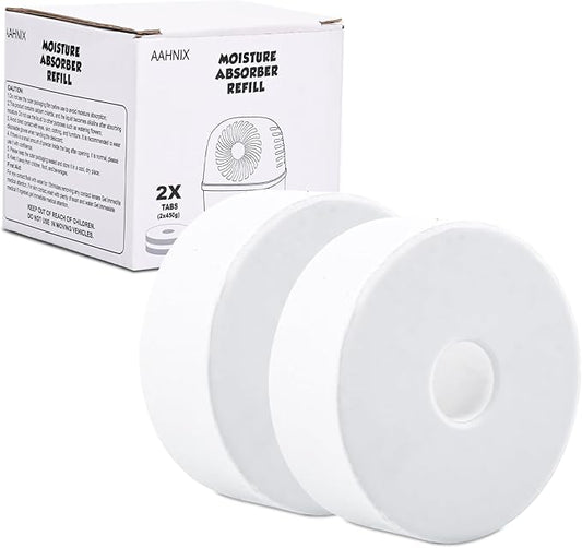 pack of 2 Moisture Absorber Refills Tablets, 15.9oz-4"H×1.6"W mini dehumidifier Tablets, humidity absorber – Prevents Excess Moisture And Fragrance Free
