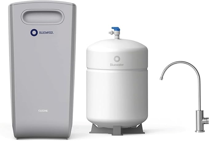 Bluewater Cleone Classic Reverse Osmosis Water Filter System - in-Home Under Sink Water Purifier with 3 Stage Filtration - NSF/ANSI 58 - Removes up to 99 Percent Contaminants - Space Saving Design
