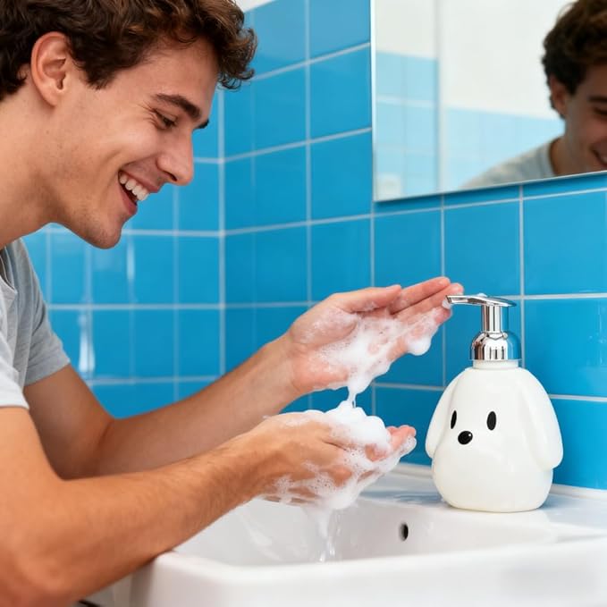 Soap Dispenser with Pump 10.1OZ Plastic Dog Foaming Bottle for Shampoo & Hand Soap Bubble Lotion Bottle for Bathroom & Home