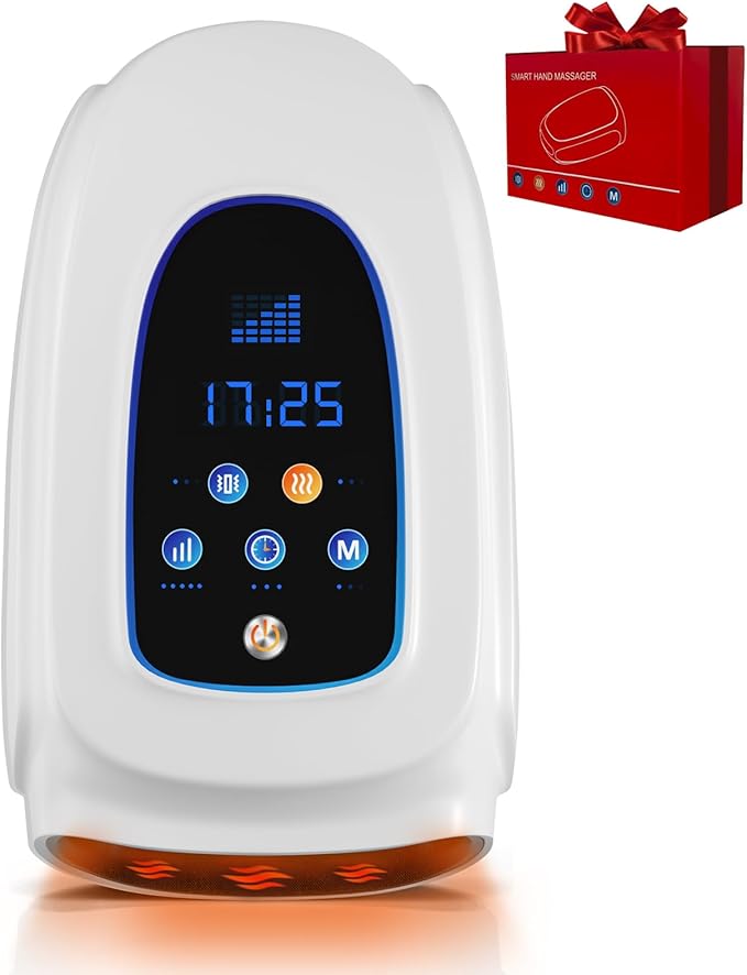 Cordless Hand Massager, Hand Massage with 3 Heat and 3 Vibration, 5 Levels Pressure Point Therapy for Arthritis, Pain Relief, Carpal Tunnel, Gift for Men Women Parents Relaxation at Office