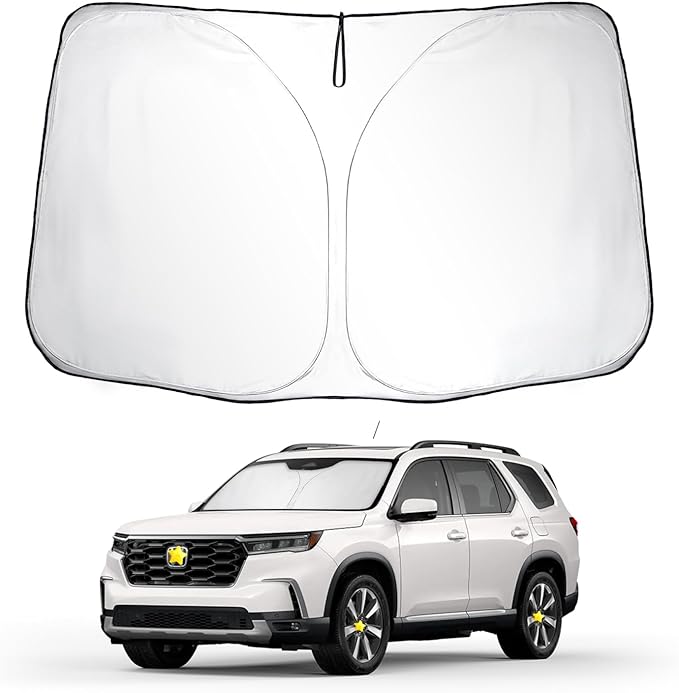 SKTU 2023 2024 2025 Pilot Front Windshield Sunshade for 2023 2024 2025 Honda Pilot Windshield Sun Shade Foldable for Blocks UV Rays and Blocks Heat and Sun Keeps Vehicle Cool