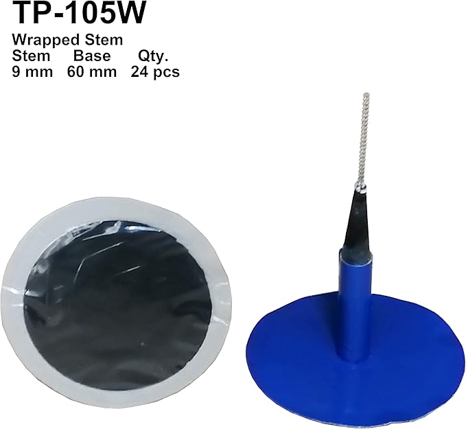 TP-105W Combination Repair Unit, Tire Repair Patch Plug 3/8" x 2 3/8" Wrapped stem 24 pcs
