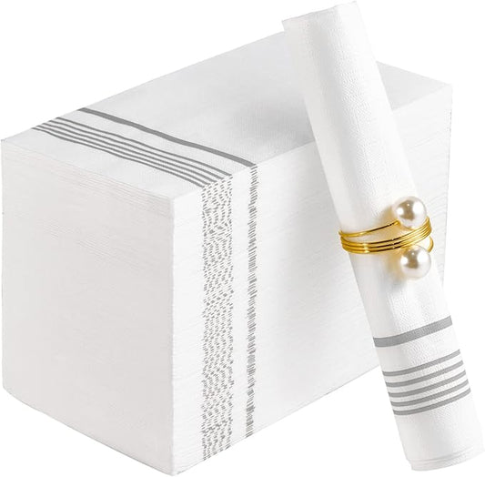 100 Pack Paper Napkins Guest Towels Disposable Premium Quality 3-ply Dinner Napkins Soft, Absorbent Paper Hand Towels for Party, Kitchen, Dinners or Events