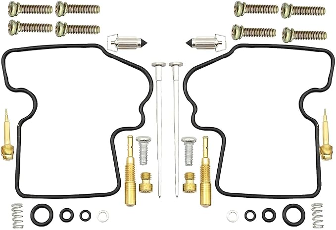 XQSMWF 2 Pack Motorcycle Carb Rebuild Kit Carburetor Repair Kit Compatible with Kawasaki Brute Force 750 KVF750A KVF750B KVF750C KVF750D 4x4i 2005 2006 2007 Replace 03-119
