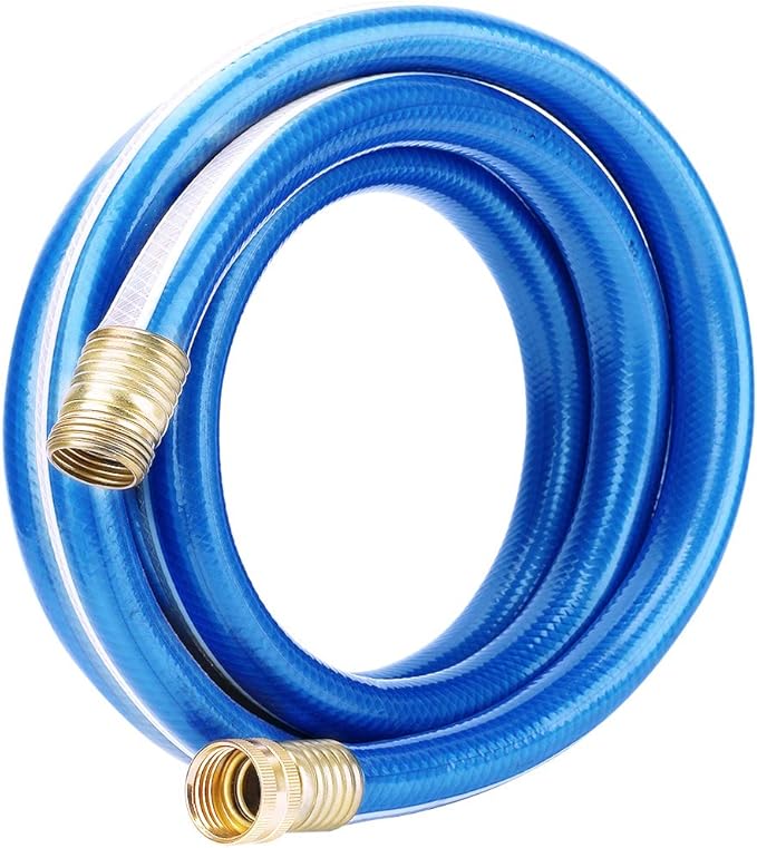 Solution4Patio Short Leader Garden Hose 3/4 in. x 15 ft. -Kink Free, No Leaking, Male to Female Brass/Aluminum Fittings -Heavy Duty Durable Flexible Lightweight Water Pipe for Household & Commercial