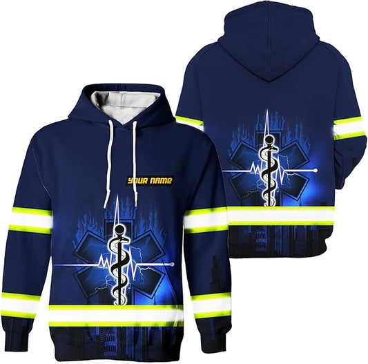 Matedecor High Visibility Hi Vis Hoodie for Men - Jobs Collection Custom Name Class 3 Reflective Safety Workwear