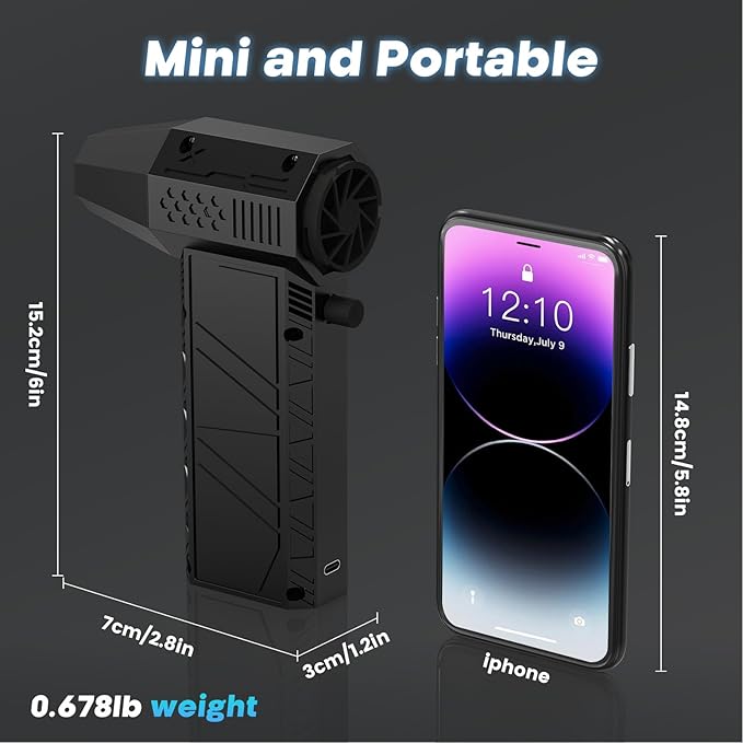 Compressed Air Duster - 180000RPM Duster Blower, 13000mAh, 1%-100% Stepless Speed Adjustable Technology, Rechargeable Cordless Air Broom for Keyboard PC Car Home Outdoor Dust Rain Snow Removal