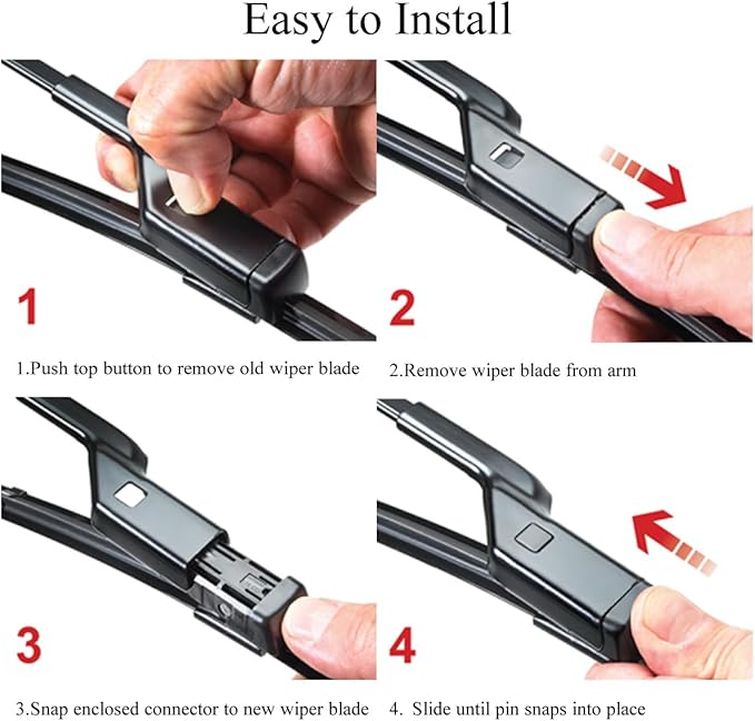 Wiper Blades for Honda HRV 2023 2024 2025, OEM Quality Windshield Wipers 26 17 In and Rear Wiper Blade 12 Inch, Easy to Install Replacement Wipers Set of 3