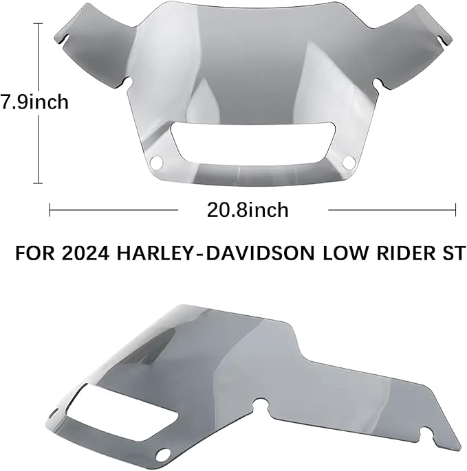 Detachable Windscreen Windshield Compatible for Harley Softail Low Rider ST FXLRST 2022-2024 ,El Diablo FXRST 2022，smoke