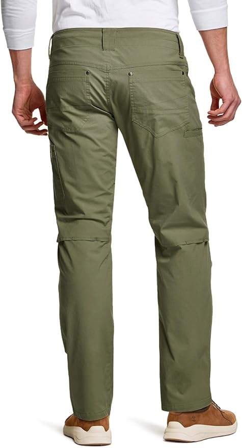 CQR Men's Vent Stretch Pants, Quick Dry Lightweight Casual Cargo Pants, Water Resistant Straight-Fit Utility Work Pants