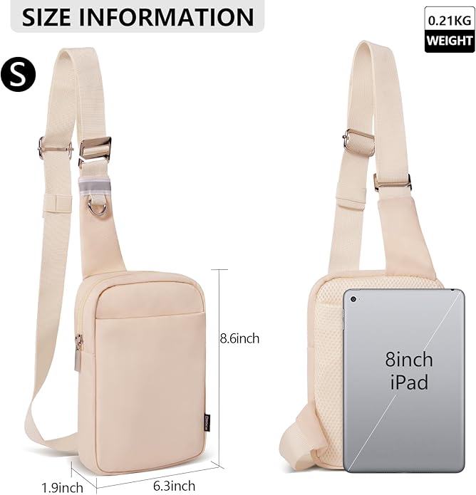 Small Sling Bag for Men and Women with RFID Pocket, Anti Theft Crossbody Chest Bag Casual Travel Bag for Hiking
