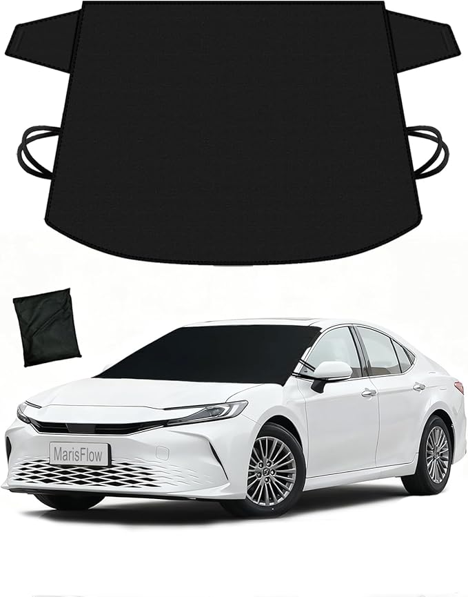 Windshield Cover for Ice and Snow | Heavy Duty 600D Oxford Fabric | Windshield Protector for Cars, SUVs, Trucks | Secure Fit Waterproof Frost Cover | Winter Car Accessories | 69"x42"