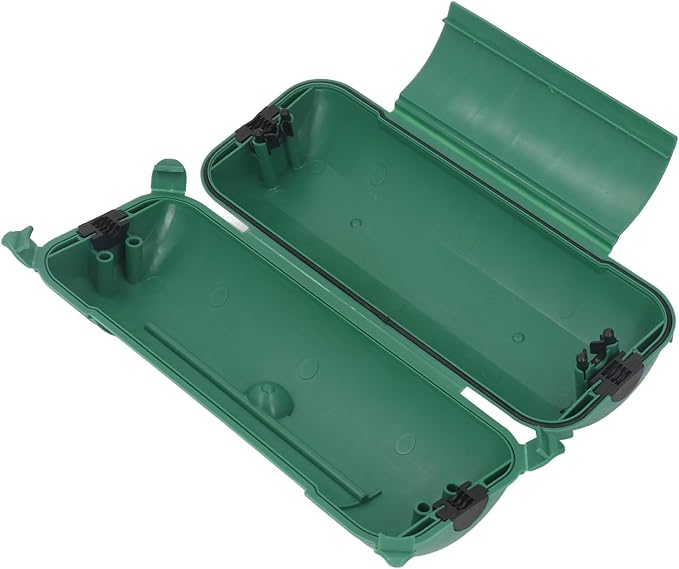 Extension Cord Safety Cover Box with Double, Protects Against Accidental Power Outages, Suitable for AWG12-16 Cables, Ideal for WiFi Control LED Light (Green)
