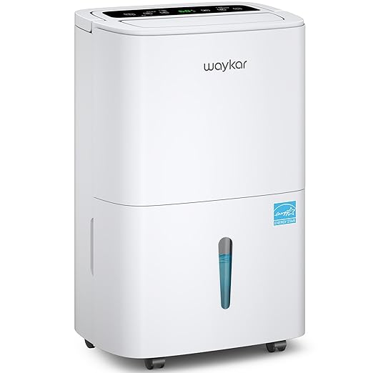 Waykar Max 80 Pint/D(Standard 62Pint/D) Energy Star Home Dehumidifier for Spaces up to 5,000 Sq. Ft in Basement Home and Large Rooms with Drain Hose, Handle, Auto Defrost and Self-Drying
