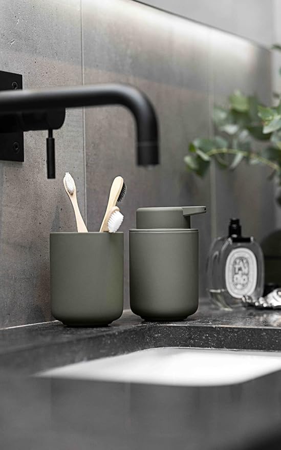 Zone Denmark Ume Soap Dispenser in Elegant Olive Green - Stylish and Functional Bathroom Accessory