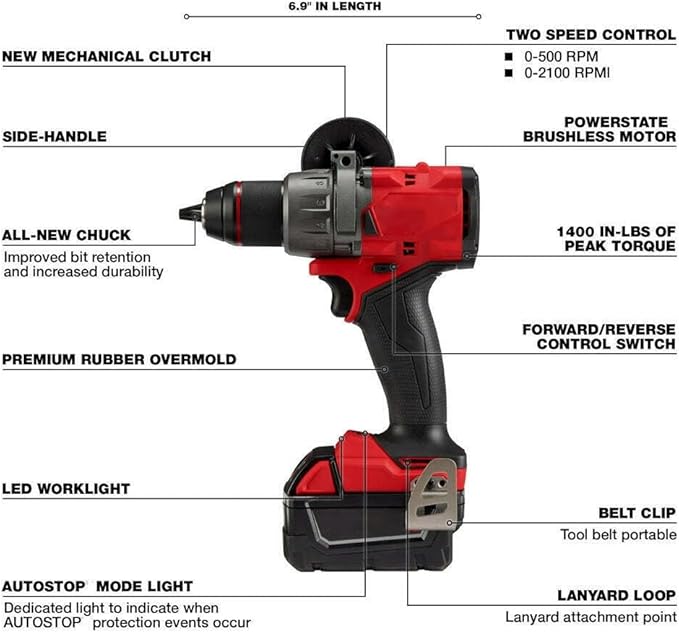 Drill/Driver Kit Fits 2903-22 18V 1/2" Drills/Driver, Drills Set, Hammer Drill Kit