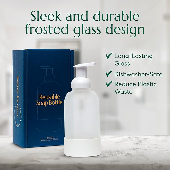 Cleanomic Reusable Soap Bottle - Dish Soap Dispenser, Soap Dispenser for Kitchen Sink, Hand Soap Dispenser, Kitchen Soap Dispenser, Bathroom Soap Dispenser, Soap Dispenser Bathroom Countertop