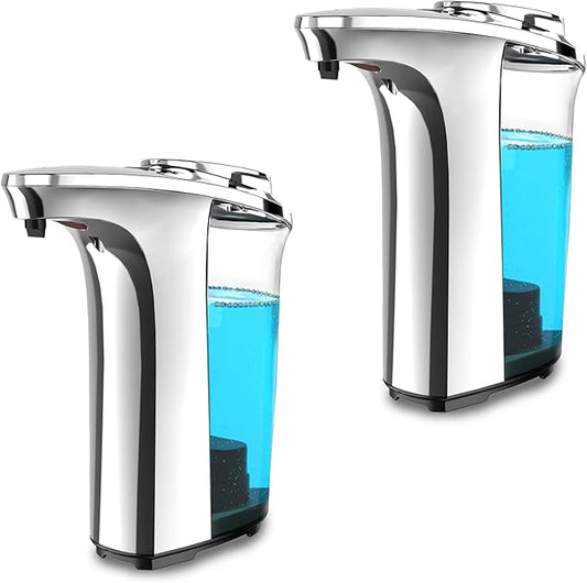 FKWin 17oz Automatic Liquid Soap Dispenser, Touchless Battery Operated Hand Soap Dispenser with 5 Adjustable Soap Dispensing Levels, Perfect for Commercial or Household Use, Fit for Bathroom Kitchen
