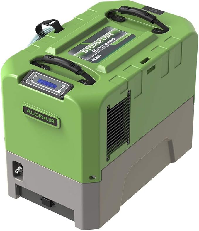 ALORAIR 180PPD LGR Commercial Dehumidifier with Pump for Basement Warehouse & Job Sites, Large Space Crawl Space Dehumidifier for Efficient Water Damage Restoration,5 Years Limited Warranty, Green