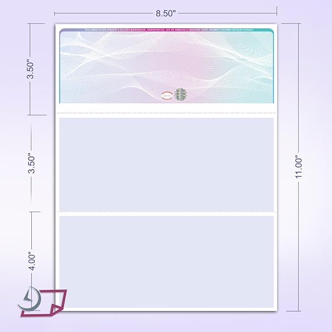 NextDayLabels - Blank Hologram Laser Checks, High Security, 3 Color: Blue, Red, Green (250 Checks)