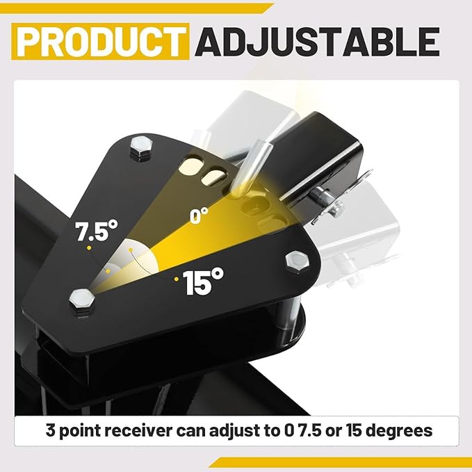 Scrape Blade Implement 3-Point 48" 2 Inch Receiver for ATV UTV Tractor Adjustable Degrees Rear Grading Blade Attachment Driveway Grader Ground Leveler Snow Plow Kit