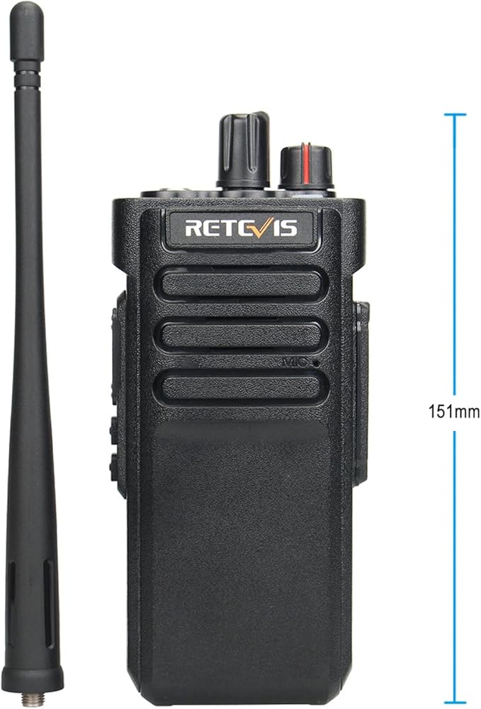 Retevis RT29 Long Range 2 Way Radio with Mic, 15in Antenna,Heavy Duty Professional Walkie Talkies,IP67 Waterproof Two Way Radio,700,000 sq. ft/50 Floor Range,3200mAh,for Construction Logistics(4Pack)