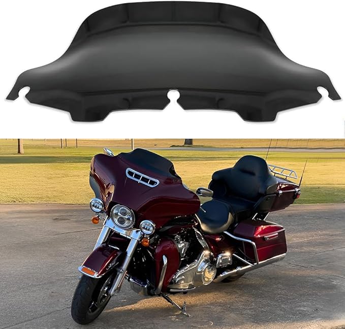 DREAMIZER Wave Windshield Windscreen,Specific Fit Motorcycle Windshield, PC Wind Deflector Compatible with Harley Touring Electra Street Tri Glide 1996 - 2013 (Black 4inch)
