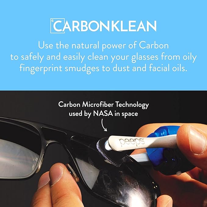CarbonKlean Peeps Glasses Cleaner - for Eyeglasses, Reading Glasses, and More - Lens Cleaner with Carbon Microfiber Tech - Injected Pink- 3 Count