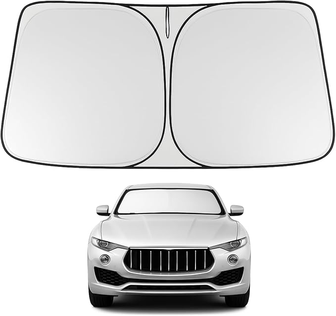 Proadsy Windshield Sun Shade for Maserati Levante 2017-2023 2024 2025 Foldable Front Sunshade Protector Sun Visor Blocks UV Rays Keep Car Cooler