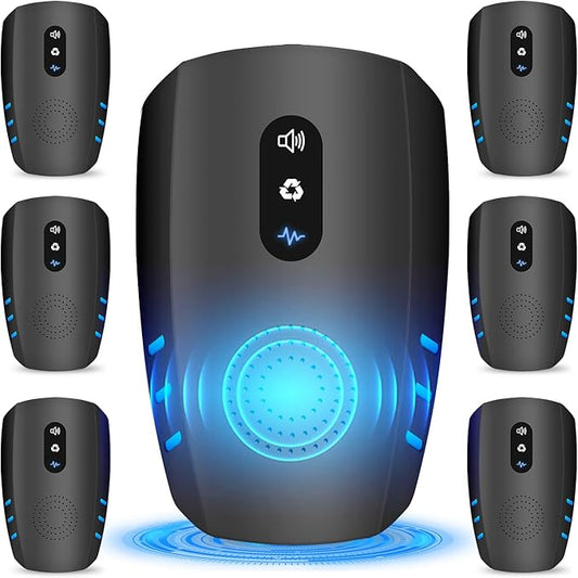 2025 Upgraded Ultrasonic Pest Repellent Indoor Insect Repeller, Pest Control, Repellent Roach, Mouse, Mosquito, Mice, Spider, Bugs, Ant, Rodent Repellent Ultrasonic Plug in, 3 Mode Switching, 6 Packs