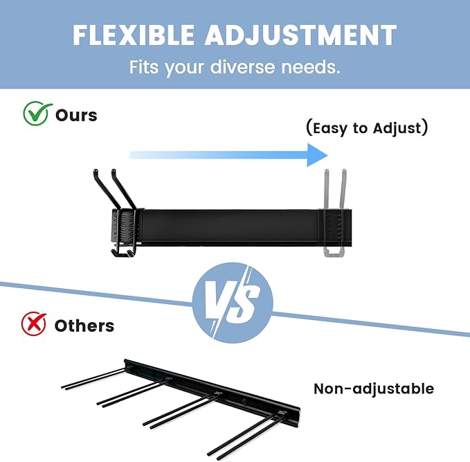 Ski Rack Wall Mount - Ski Holders for Wall Heavy Duty 10 Pairs of Snowboard Storage Indoor Holds Up to 300lbs for Garage Organization Home Shed