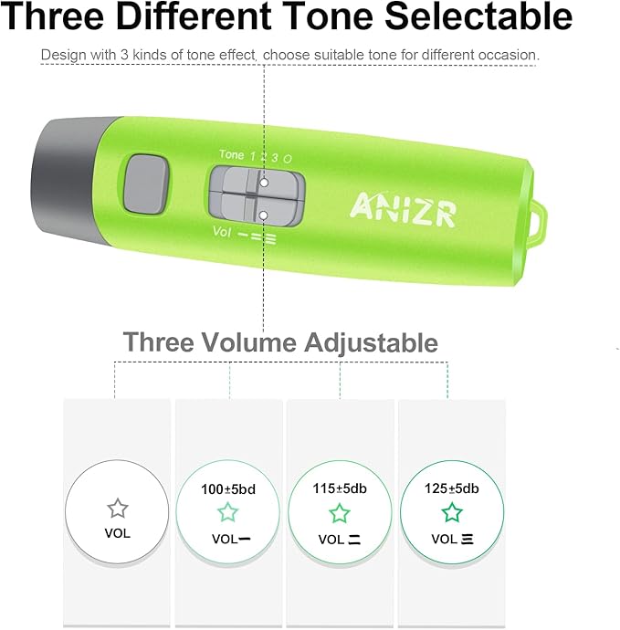 ANIZR Electronic Whistles with Lanyard,Adjustable 3 Tone & 3 High Volume Hand Emergency Whistle Basketball Referee Whistle for Coach,Teacher,Police,Outdoor Camping Boating Hiking(with Battery)