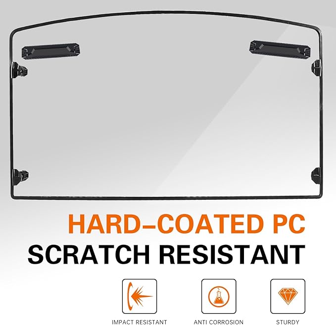Clear Front Windshield Heavy Duty Scratch Resistant Full Windshield Compatible with Polaris Ranger XP 1000 / 900 / Crew 2017-2025 Accessories Polycarbonate Vented UTV Window