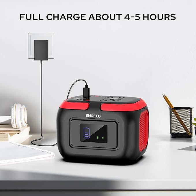 Portable Power Station, 97Wh Solar Generator, Lithium Battery Power with 110V AC 120W Peak Socket/DC/USB QC3.0/LED Light for Outdoor Camping Trip Home Backup Emergency