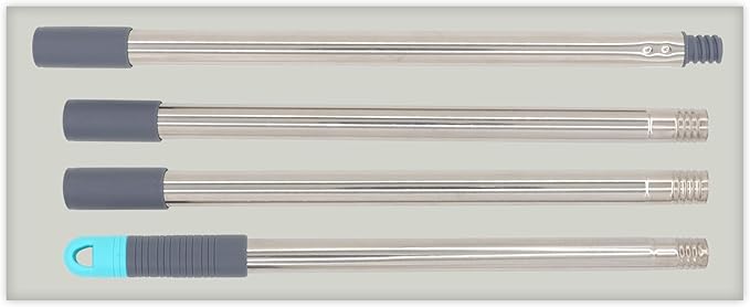 4-Section 4.8ft. Stainless Steel Pole Mop Replacement Handle Compatible with All Cleaning Head with American Threading System
