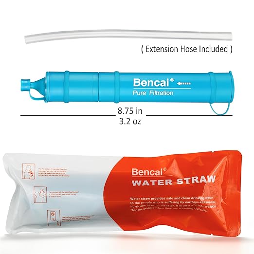 4-Stage 0.1 Micron Ultrafiltration Portable Straw Water Filter | 3-Section Detachable for Easy Backwash | for Outdoor, Survival & Emergency, 2-Pack