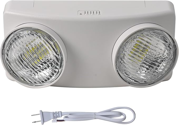 LED Emergency Light with 1.0 Meter Plug,LED Battery Backup Lighting Commercial Exit Light Fixtures for Business Home Office Night Power Failure Outage Safety UL-924 AC110V