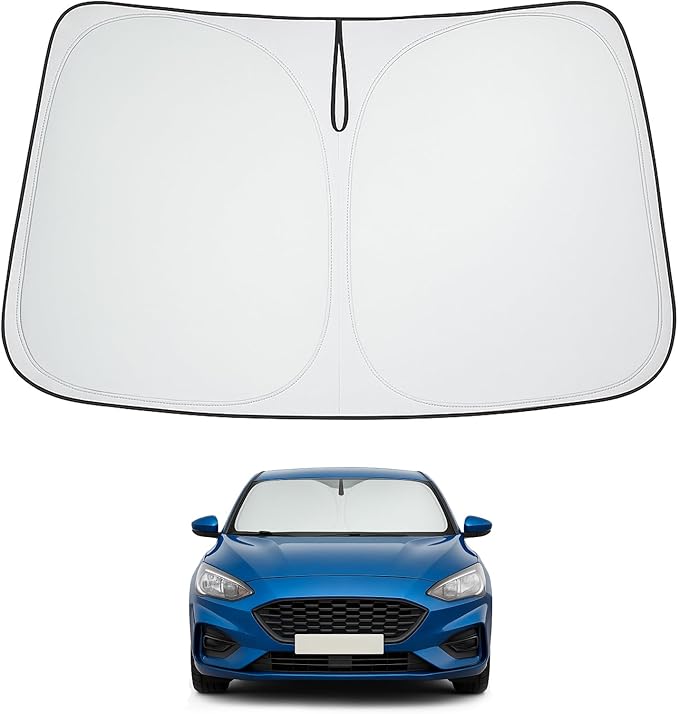 Proadsy Custom Fit 2012-2018 Ford Focus S, RS, ST, SE, SEL, Titanium, Electric Sedan Hatchback Windshield Sun Shade 4-Layer Foldable Front Sunshade Protector Sun Visor Blocks UV Rays Keep Car Cooler