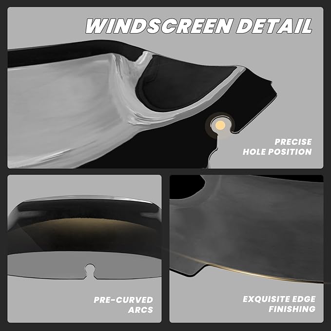 Clear 7" Windshield Windscreen Compatible for Harley Davidson Touring Electra Glide Street Glide 2014 2015 2016 2017 2018 2019 2020 2021 2022