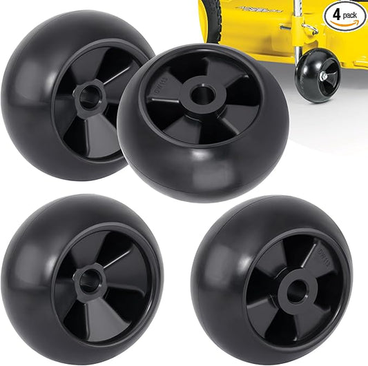 Lawn Mower Deck Wheels 4 Pack 5" Anti Scalp Deck Wheels Kit Replace for John Deere AM116299 AM125172 AM133602 M111489 Replace for MTD 734-04039 753-04856 734-3058