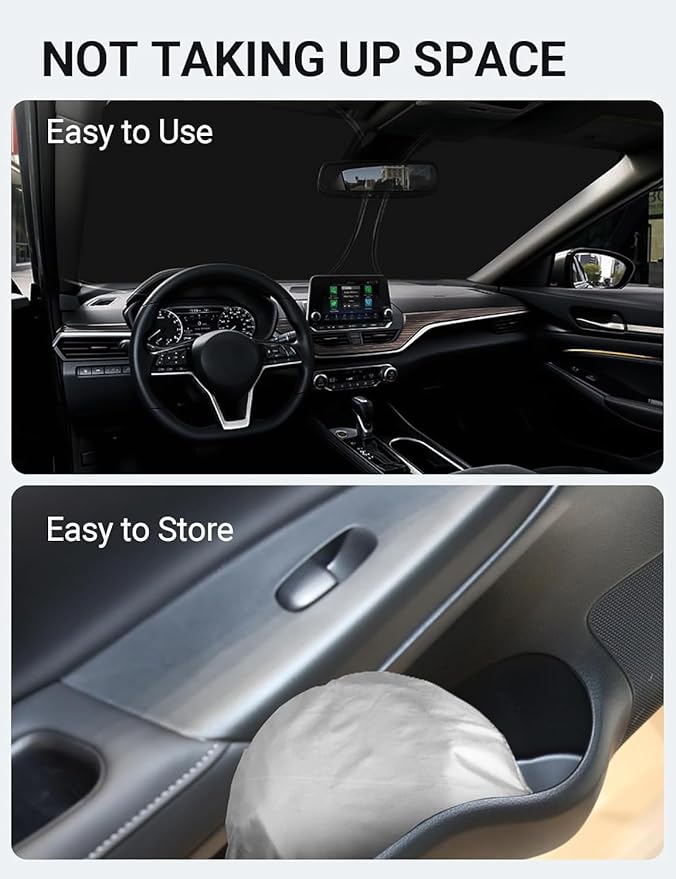 Proadsy Windshield Sun Shade for Nissan Sentra 2025 2024 2023 2022 2021 2020 Custom Fit S, SV, SR, Sedan Accessories Foldable Sunshde Protector Blocks UV Rays Keep Car Cooler