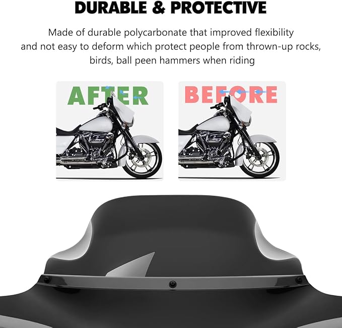 8 inch Black Windshield Windscreen for 1994-2013 Harley Davidson Touring Street Glide Electra Glide/Ultra Limited/Tri Glide FLHT FLHX FLHXS FLHTK