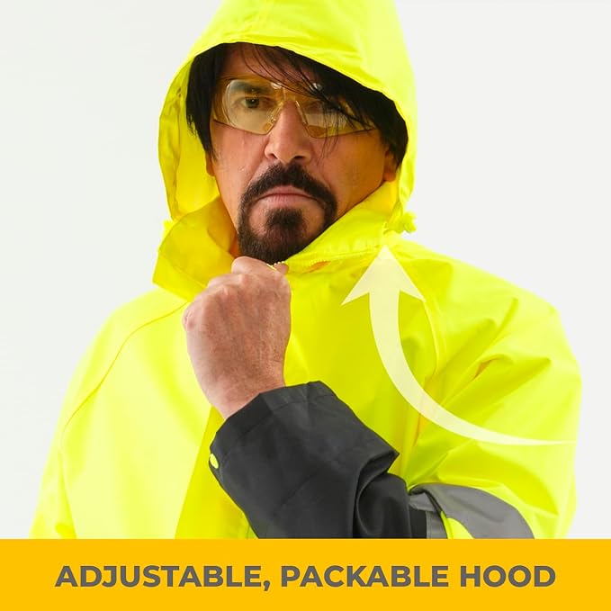 Safety Raincoat ALBATROSS PLUS Long Hooded Waterproof Emergency Rain Jacket Poncho for Men Women Adults